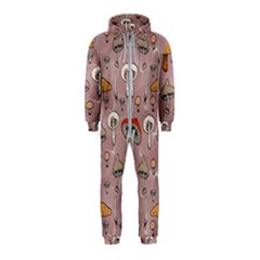 Mushrooms Autumn Fall Pattern Seamless Decorative Hooded Jumpsuit (kids)