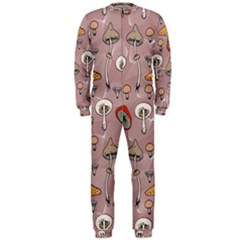 Mushrooms Autumn Fall Pattern Seamless Decorative Onepiece Jumpsuit (men) by Wegoenart