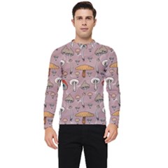 Mushrooms Autumn Fall Pattern Seamless Decorative Men s Long Sleeve Rash Guard by Wegoenart