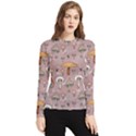 Mushrooms Autumn Fall Pattern Seamless Decorative Women s Long Sleeve Rash Guard View1