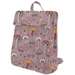 Mushrooms Autumn Fall Pattern Seamless Decorative Flap Top Backpack by Wegoenart