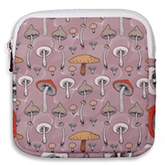 Mushrooms Autumn Fall Pattern Seamless Decorative Mini Square Pouch by Wegoenart