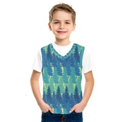 Christmas Trees Pattern Digital Paper Seamless Kids  Basketball Tank Top