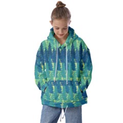 Christmas Trees Pattern Digital Paper Seamless Kids  Oversized Hoodie