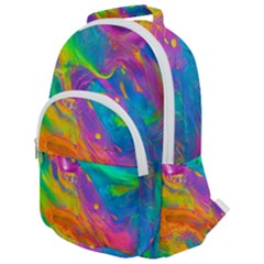 Marble Art Pattern Rounded Multi Pocket Backpack by GardenOfOphir