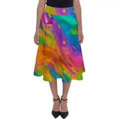 Marble Art Pattern Perfect Length Midi Skirt by GardenOfOphir