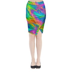 Marble Art Pattern Midi Wrap Pencil Skirt by GardenOfOphir