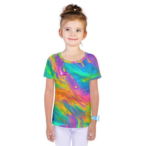 Marble Art Pattern Kids  One Piece Tee by GardenOfOphir