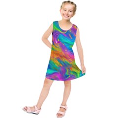 Marble Art Pattern Kids  Tunic Dress by GardenOfOphir