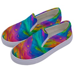 Marble Art Pattern Kids  Canvas Slip Ons by GardenOfOphir