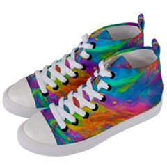 Marble Art Pattern Women s Mid-top Canvas Sneakers by GardenOfOphir