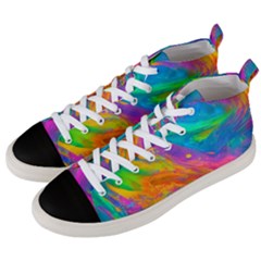 Marble Art Pattern Men s Mid-top Canvas Sneakers by GardenOfOphir