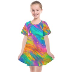 Marble Art Pattern Kids  Smock Dress by GardenOfOphir