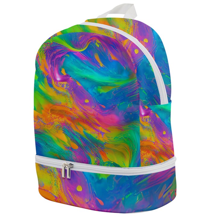 Marble Art Pattern Zip Bottom Backpack