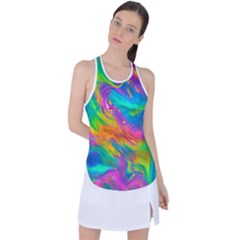 Marble Art Pattern Racer Back Mesh Tank Top by GardenOfOphir