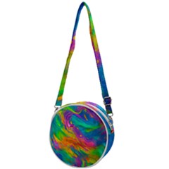 Marble Art Pattern Crossbody Circle Bag by GardenOfOphir