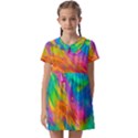 Marble Art Pattern Kids  Asymmetric Collar Dress View1