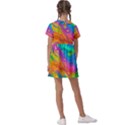 Marble Art Pattern Kids  Asymmetric Collar Dress View2