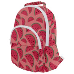 Watermelon Red Food Fruit Healthy Summer Fresh Rounded Multi Pocket Backpack by Wegoenart