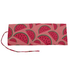 Watermelon Red Food Fruit Healthy Summer Fresh Roll Up Canvas Pencil Holder (s) by Wegoenart