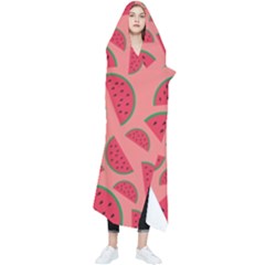 Watermelon Red Food Fruit Healthy Summer Fresh Wearable Blanket by Wegoenart