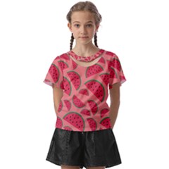 Watermelon Red Food Fruit Healthy Summer Fresh Kids  Front Cut Tee