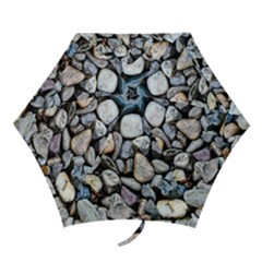 Stone Texture Nature Background Rocks Pebbles Mini Folding Umbrellas by Wegoenart