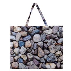 Stone Texture Nature Background Rocks Pebbles Zipper Large Tote Bag by Wegoenart