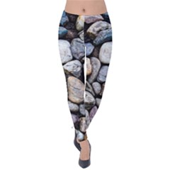 Stone Texture Nature Background Rocks Pebbles Velvet Leggings