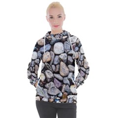 Stone Texture Nature Background Rocks Pebbles Women s Hooded Pullover