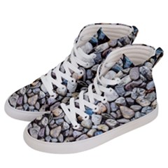 Stone Texture Nature Background Rocks Pebbles Men s Hi-top Skate Sneakers by Wegoenart