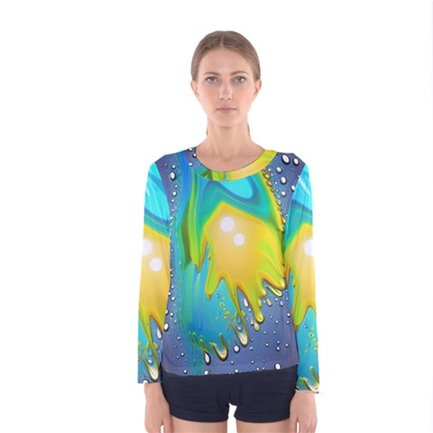 Liquid Background Women s Long Sleeve Tee by GardenOfOphir