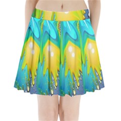 Liquid Background Pleated Mini Skirt by GardenOfOphir