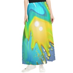 Liquid Background Maxi Chiffon Skirt by GardenOfOphir