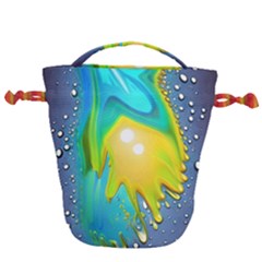 Liquid Background Drawstring Bucket Bag by GardenOfOphir