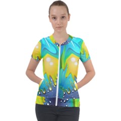 Liquid Background Short Sleeve Zip Up Jacket by GardenOfOphir