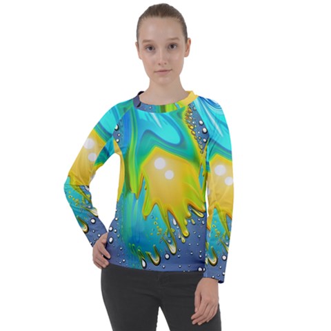 Liquid Background Women s Long Sleeve Raglan Tee by GardenOfOphir