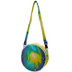 Liquid Background Crossbody Circle Bag by GardenOfOphir