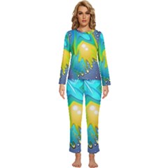 Liquid Background Womens  Long Sleeve Lightweight Pajamas Set by GardenOfOphir