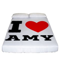 I Love Amy Fitted Sheet (king Size) by ilovewhateva