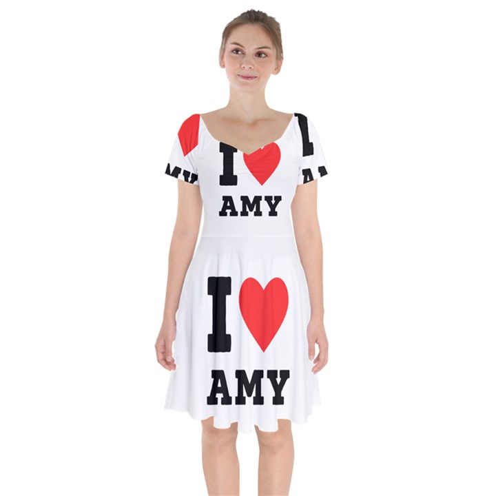 I love amy Short Sleeve Bardot Dress