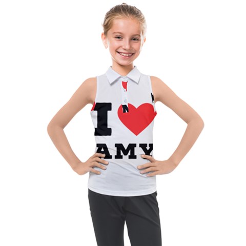 I Love Amy Kids  Sleeveless Polo Tee by ilovewhateva