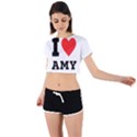 I love amy Tie Back Short Sleeve Crop Tee View1