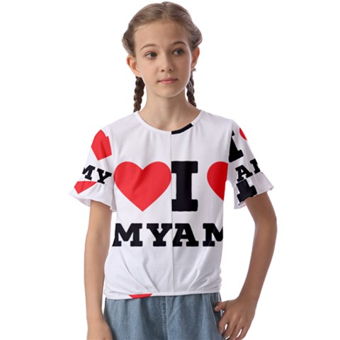 I Love Amy Kids  Cuff Sleeve Scrunch Bottom Tee by ilovewhateva