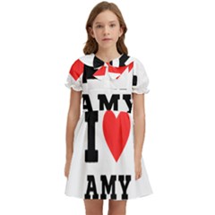 I Love Amy Kids  Bow Tie Puff Sleeve Dress by ilovewhateva