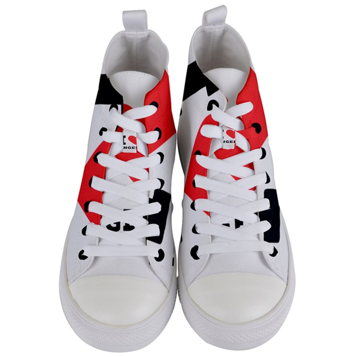 I love Angela  Women s Mid-Top Canvas Sneakers