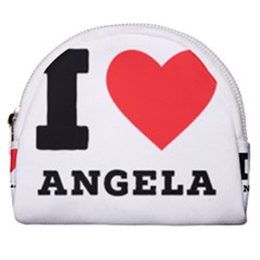 I Love Angela  Horseshoe Style Canvas Pouch by ilovewhateva