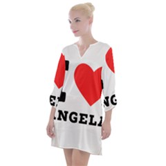 I Love Angela  Open Neck Shift Dress by ilovewhateva