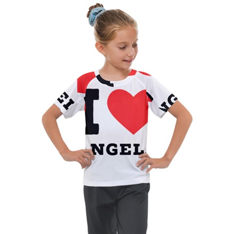 I Love Angela  Kids  Mesh Piece Tee by ilovewhateva