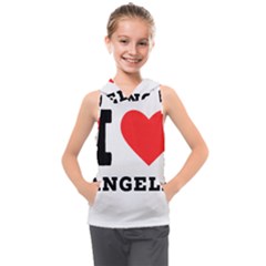 I Love Angela  Kids  Sleeveless Hoodie by ilovewhateva